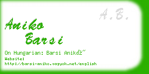 aniko barsi business card